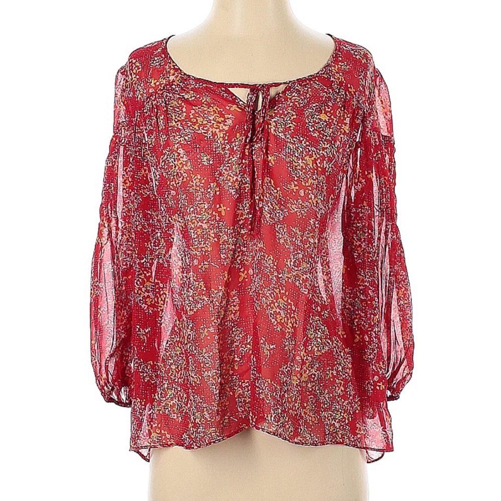 Pins and needle floral long sleeve blouse size small